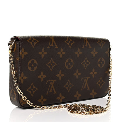 Louis Vuitton Monogram Pochette Felicie Chain Wallet Fuchsia 2 of 8