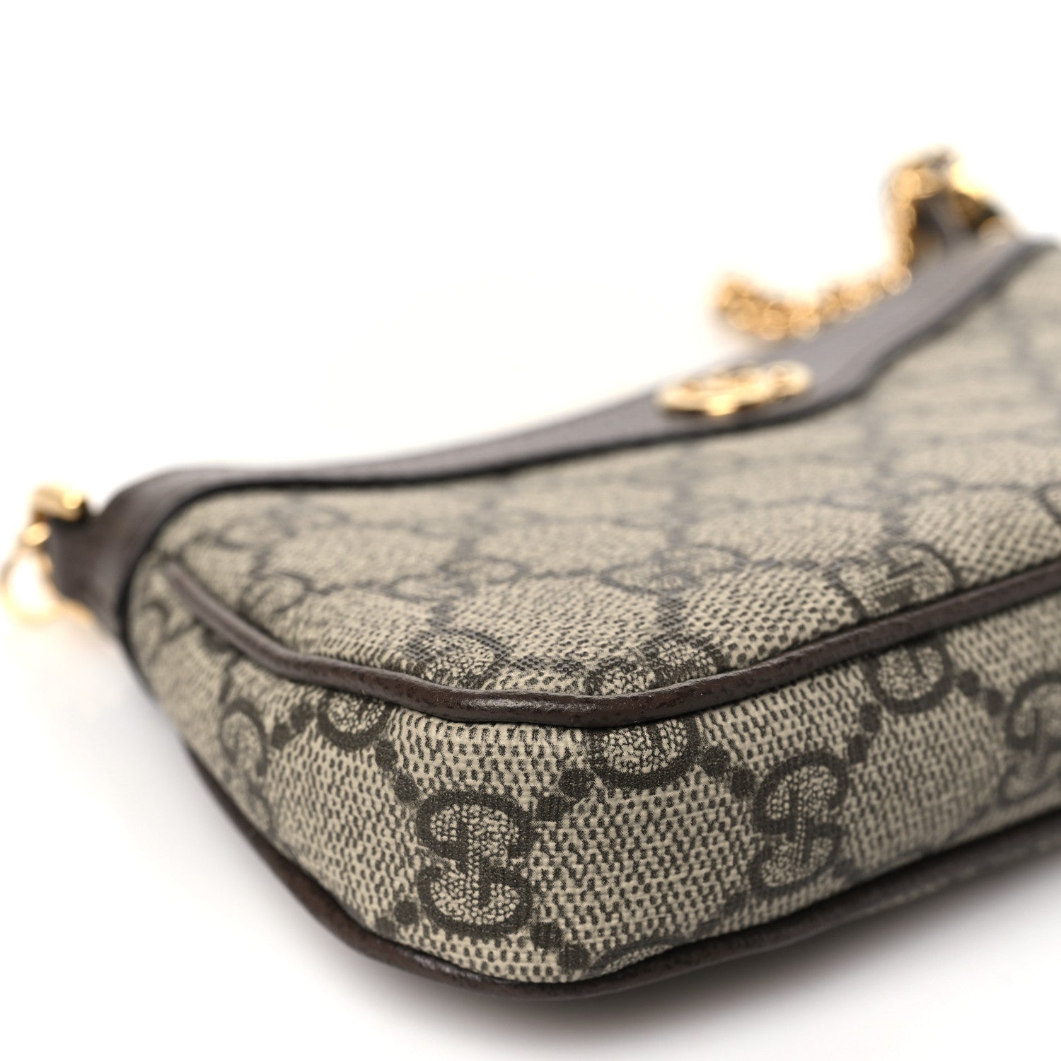 Gucci GG Supreme Monogram Textured Dollar Calfskin Mini Ophidia Chain Bag Beige Ebony 9 of 10
