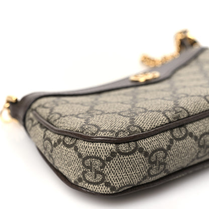 Gucci GG Supreme Monogram Textured Dollar Calfskin Mini Ophidia Chain Bag Beige Ebony 9 of 10