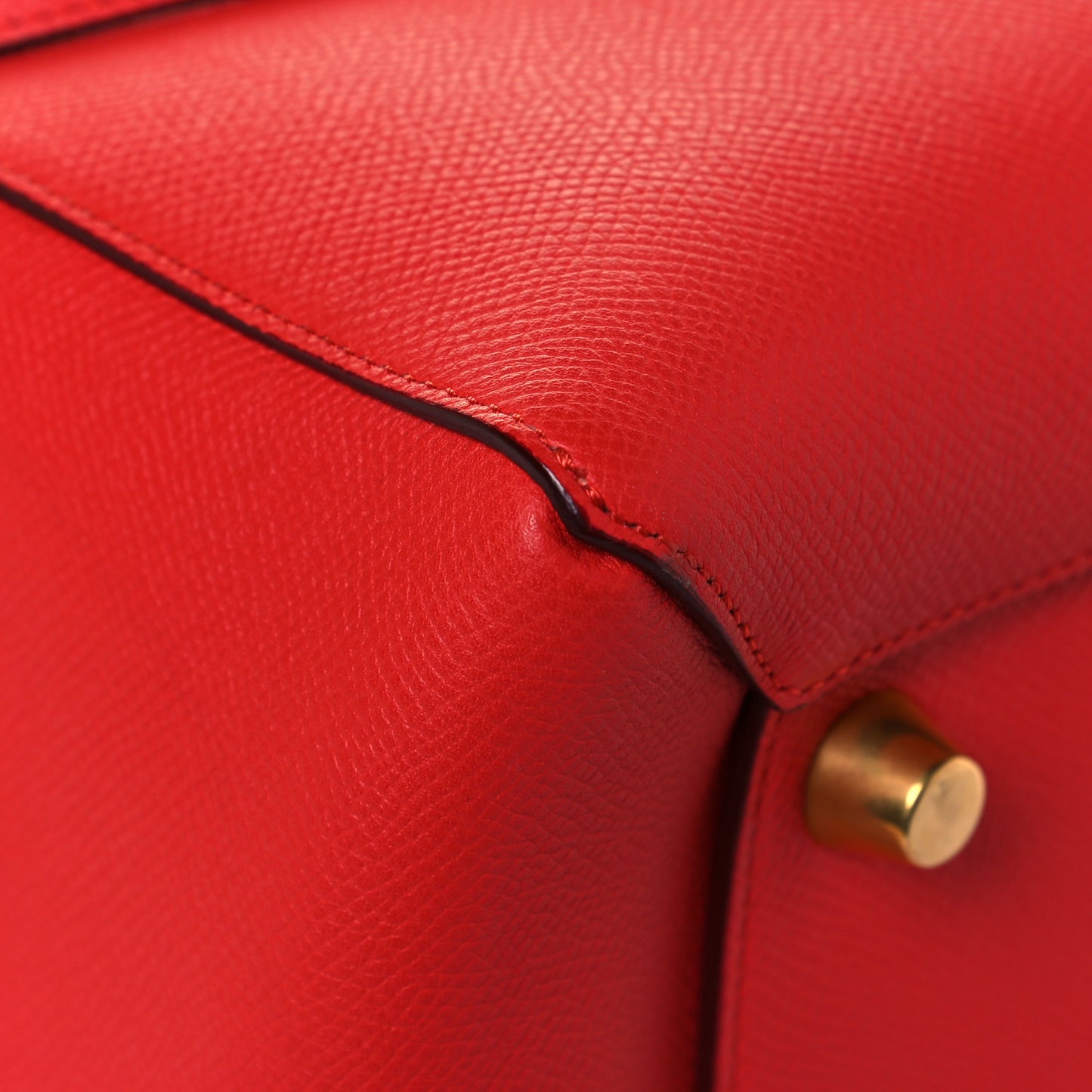 Grained Calfskin Mini Belt Bag Vermillion