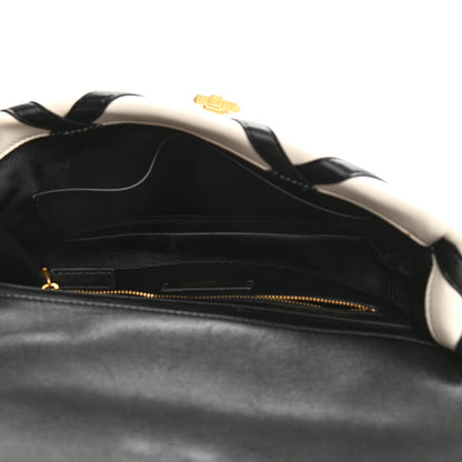 Valentino Garavani Nappa Large Roman Stud Shoulder Bag Ivory Black 5 of 13
