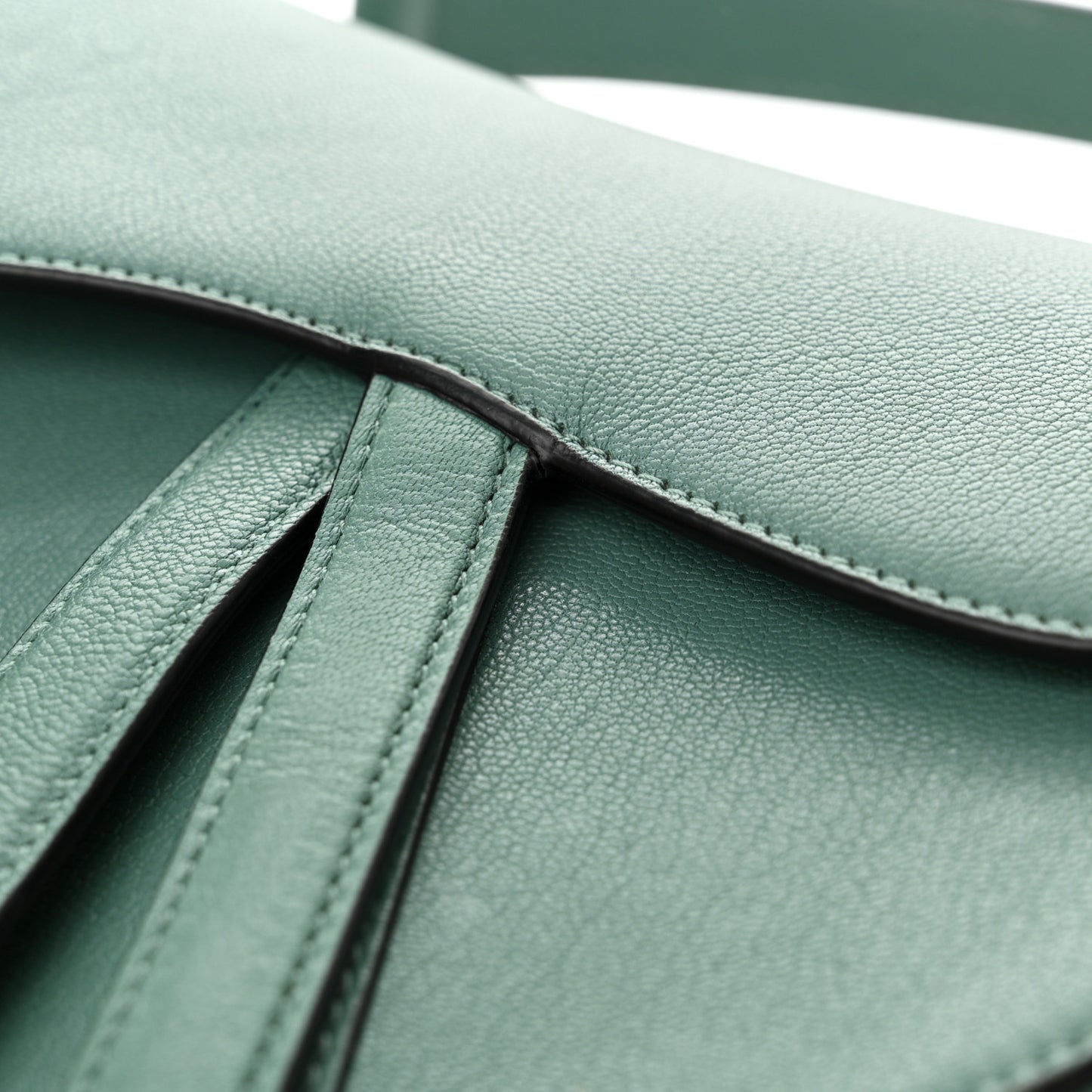 Shiny Goatskin Saddle Bag Green