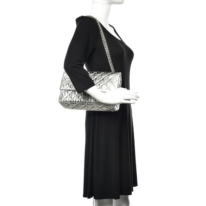 Chanel Metallic Striped Calfskin 2.55 Reissue 226 Flap Silver 2 of 10