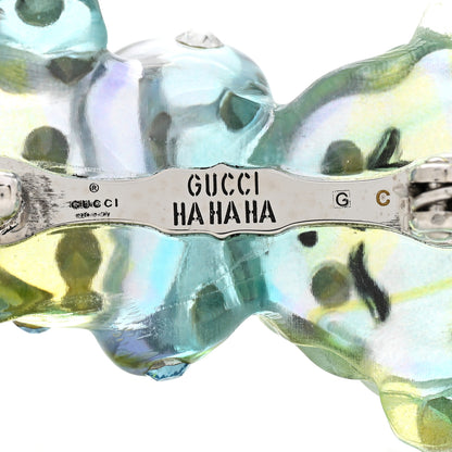 Gucci Crystal Resin Ha Ha Ha Bear Brooch Blue 4 of 5