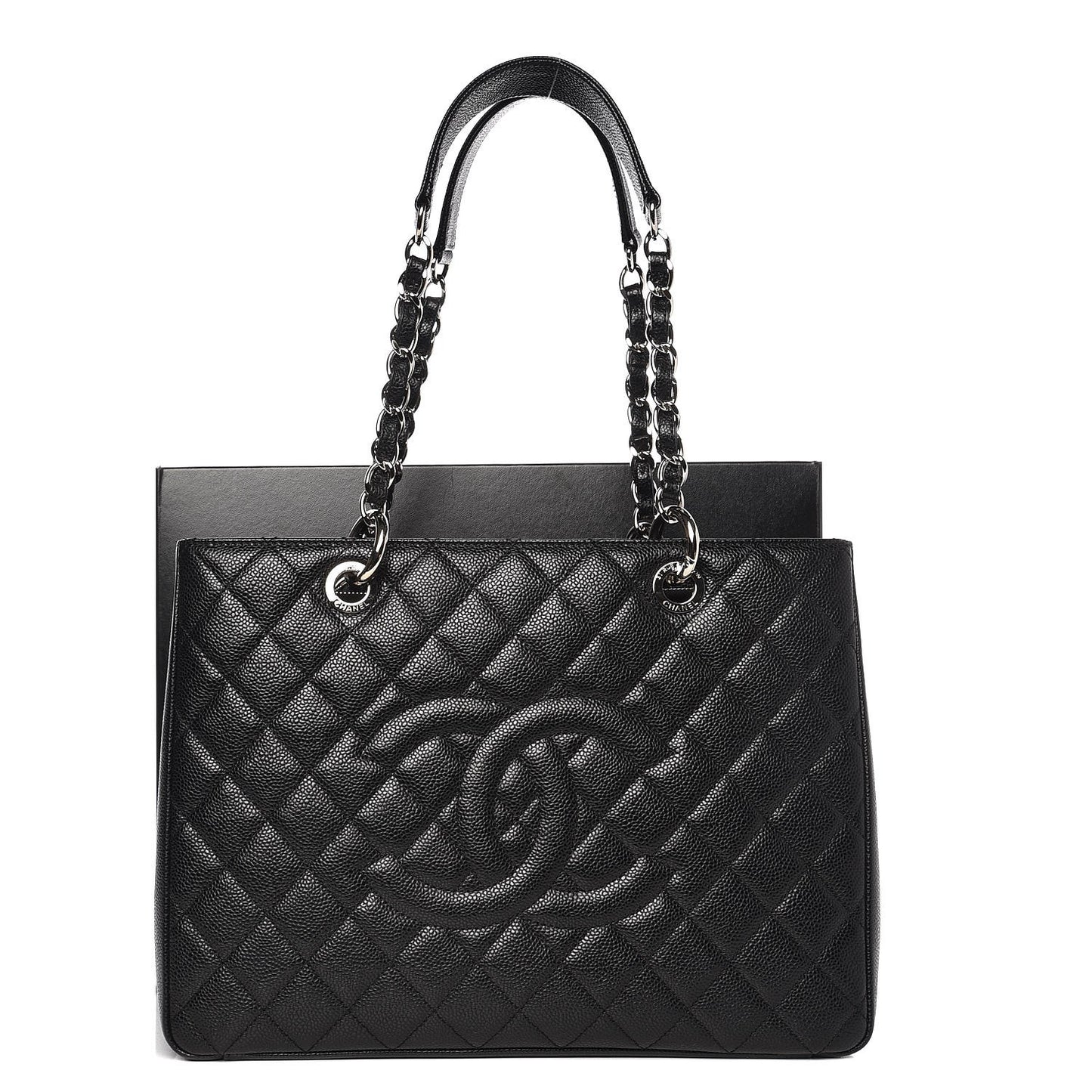 Caviar Quilted Grand Shopping Tote GST Black