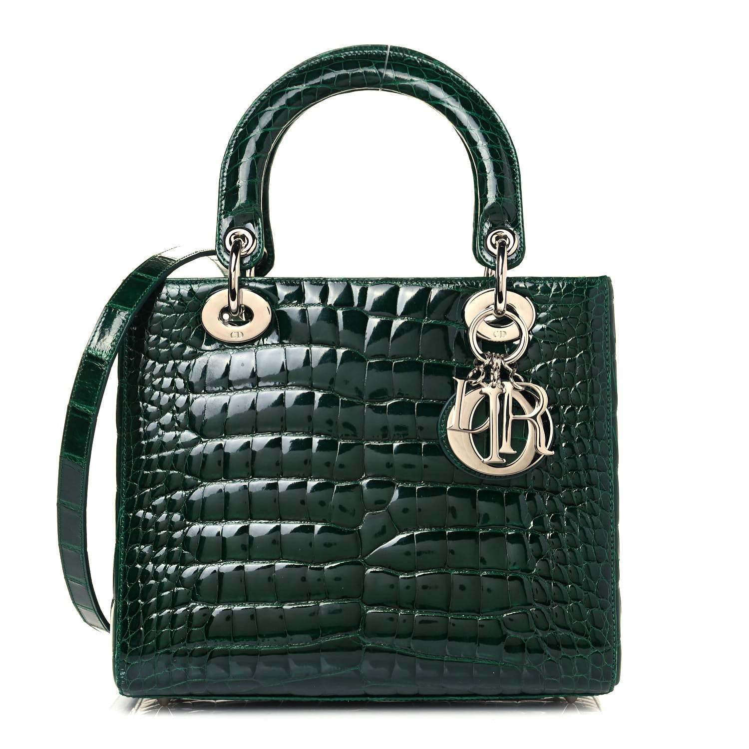 Christian Dior Alligator Medium Lady Dior Dark Green 1 of 12