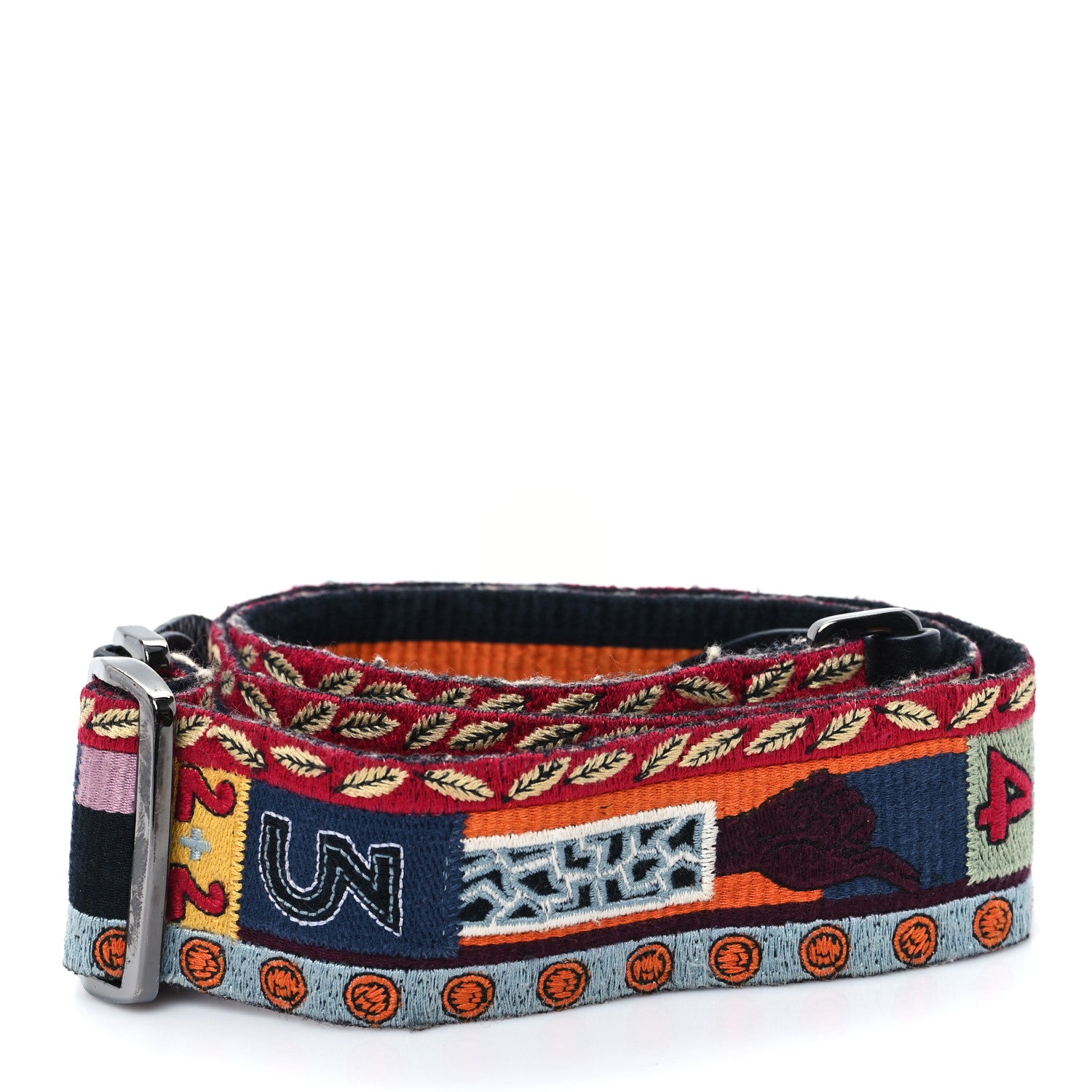 Valentino Garavani Canvas  Embroidered Rockstud Guitar Strap Multicolor 2 of 4