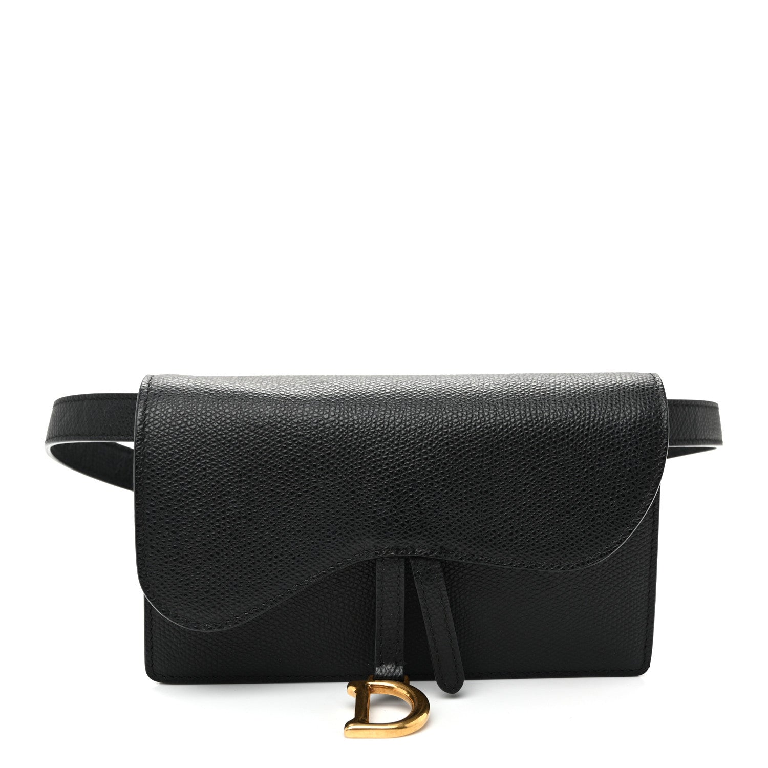 Christian Dior Grained Calfskin Saddle Belt Bag Black 1 of 9