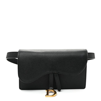 Christian Dior Grained Calfskin Saddle Belt Bag Black 1 of 9