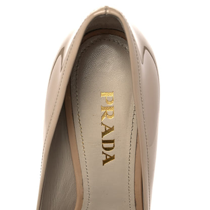 Prada Vernice Logo Pumps 37 Beige 7 of 8