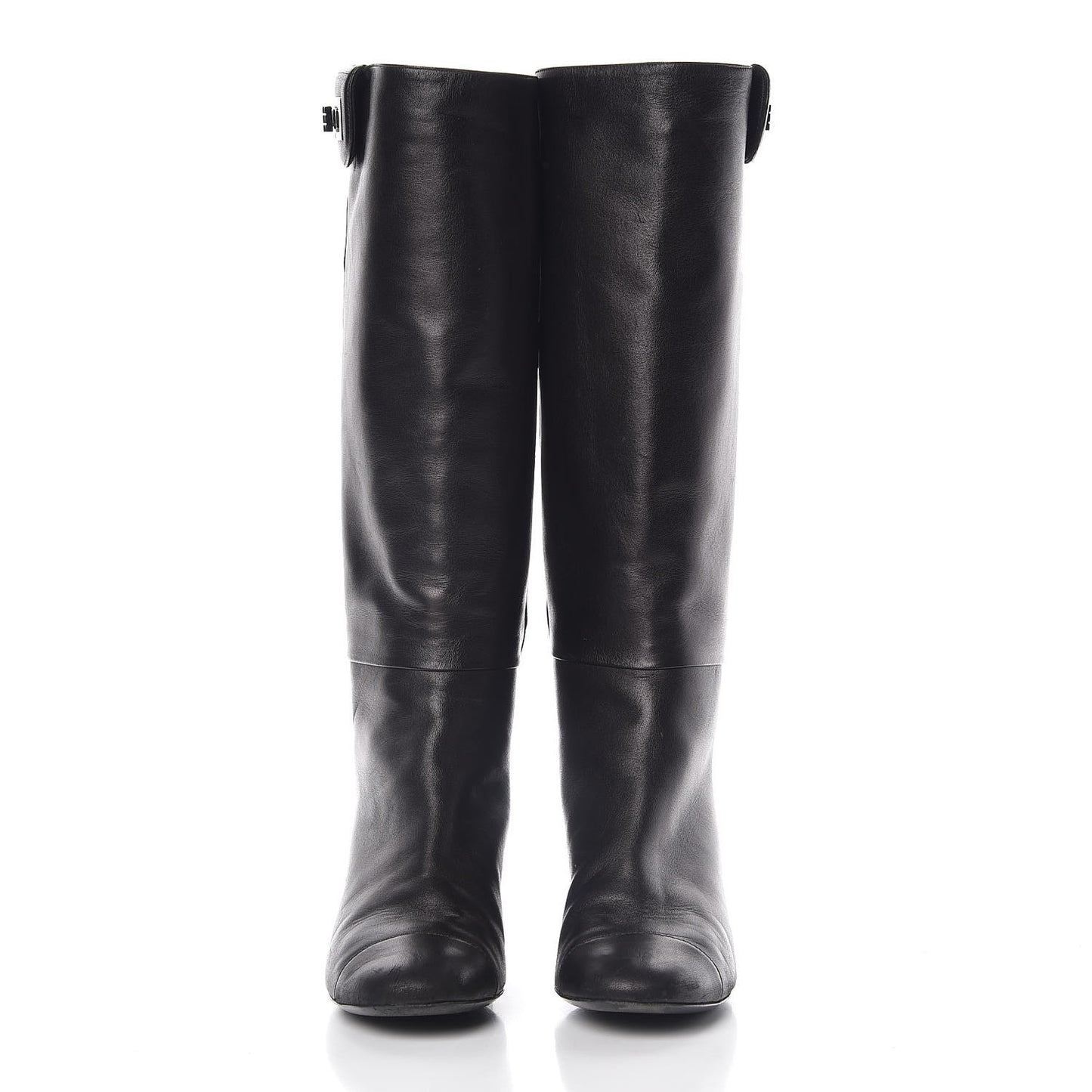 Lambskin Quilted Reissue Knee High Tall Boots 37 Black