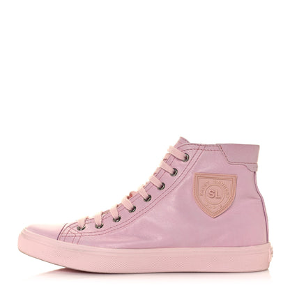 Saint Laurent Calfskin Bedford Emblem Hightop Sneakers 39 Pastel Pink 1 of 12