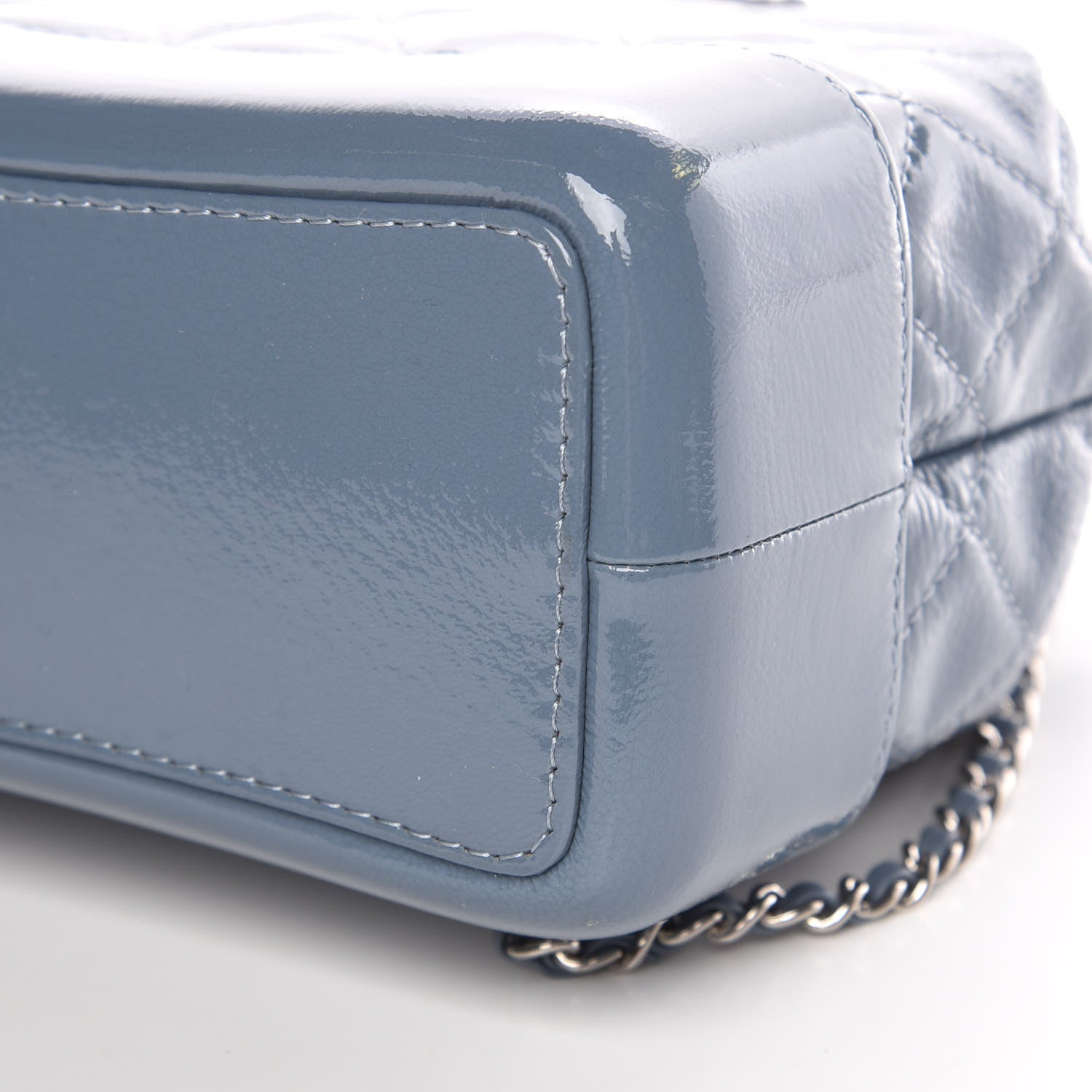 Chanel Patent Goatskin Quilted Small Gabrielle Backpack Blue 9 of 10