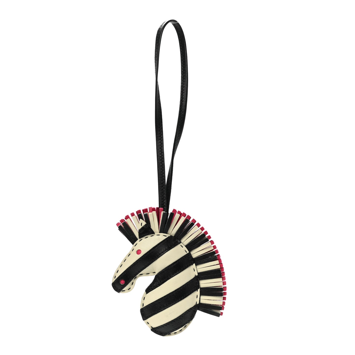 Milo Lambskin Geegee Savannah Bag Charm Craie Black Rose Mexico