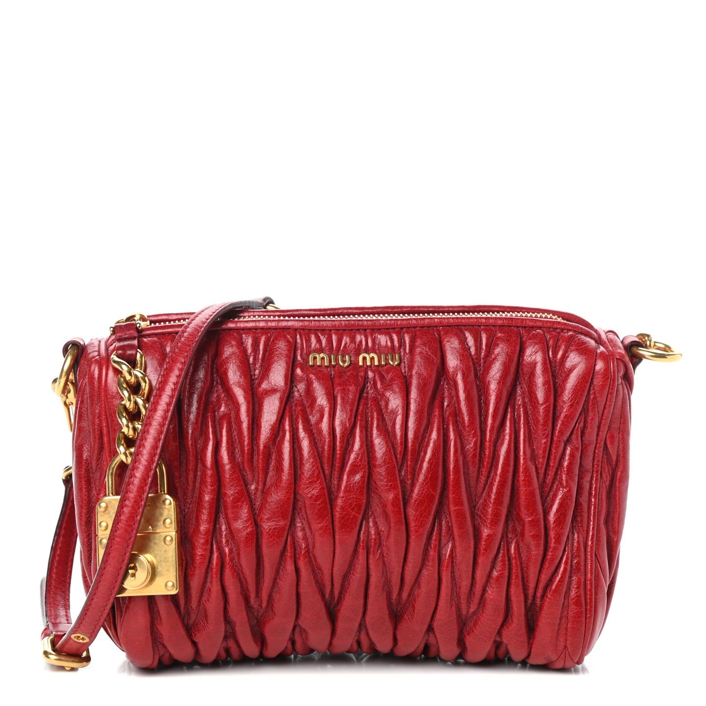 Nappa Matelasse Lux Contenitori Tracolla Shoulder Bag Rubino