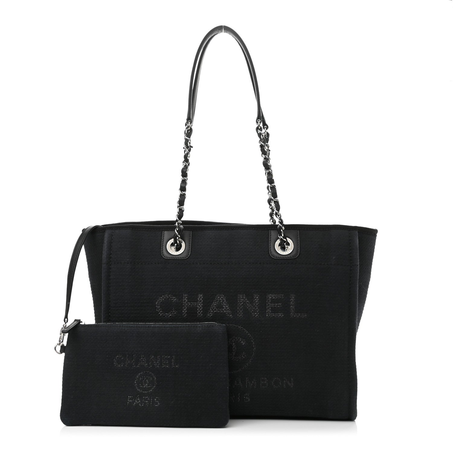 Chanel Mixed Fibers Small Deauville Tote Black 1 of 13