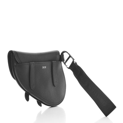 Christian Dior X KAWS Grained Calfskin Saddle Wristlet Black 3 of 8