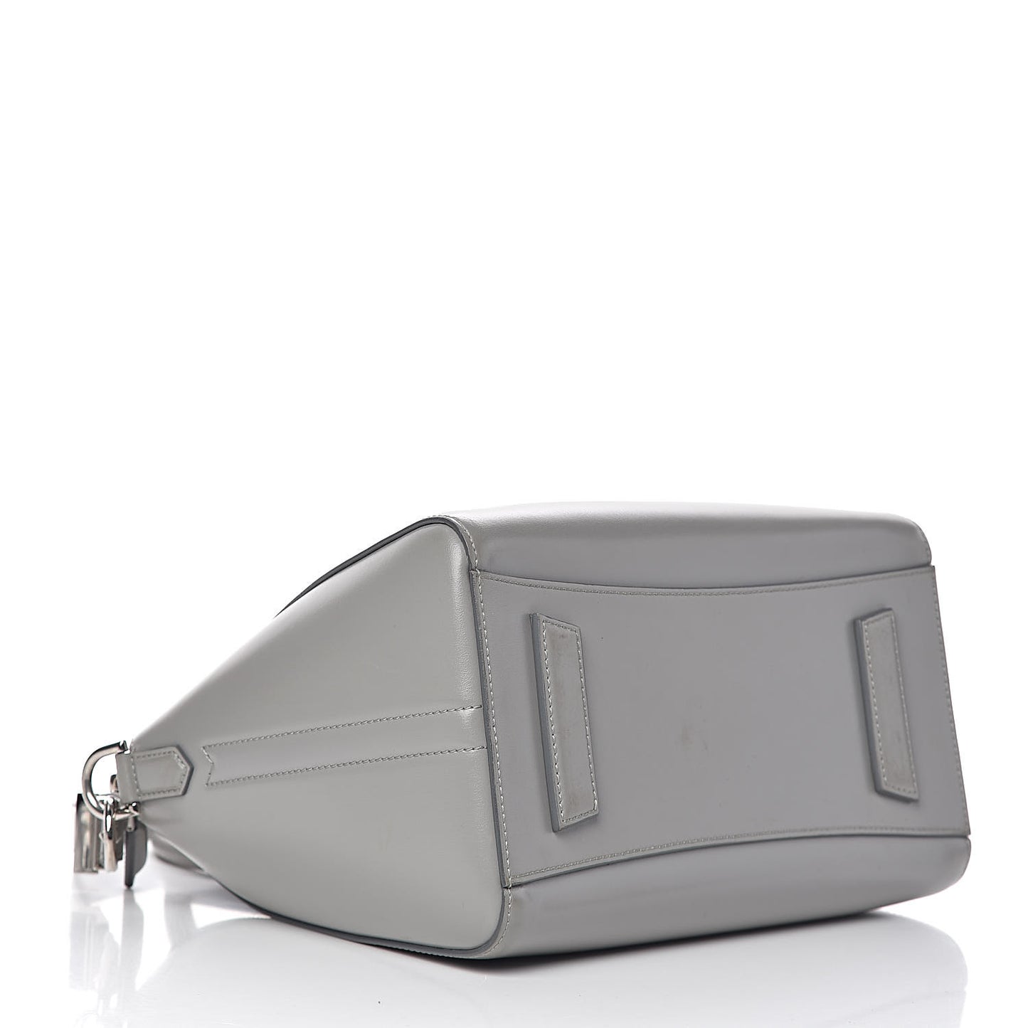 Shiny Lord Calfskin Small Antigona Pearl Grey