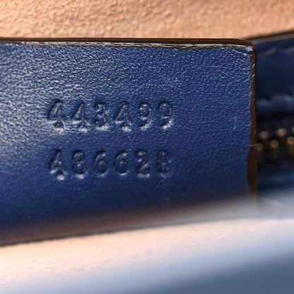 Gucci Calfskin Matelasse GucciGhost Medium GG Marmont Chain Shoulder Bag Blue Agata Hibiscus Red 7 of 13
