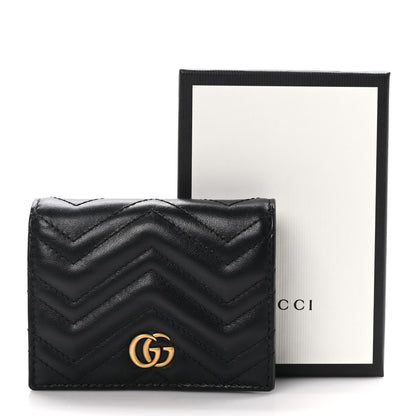 Gucci Calfskin Matelasse GG Marmont Card Case Wallet Black 10 of 10