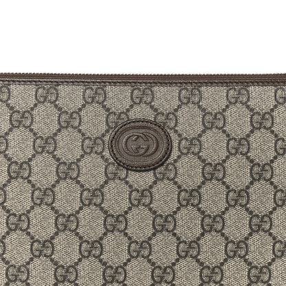 Gucci GG Supreme Monogram Azalea Calfskin Retro Interlocking G Wristlet Pouch Beige Ebony Brown Sugar 8 of 8