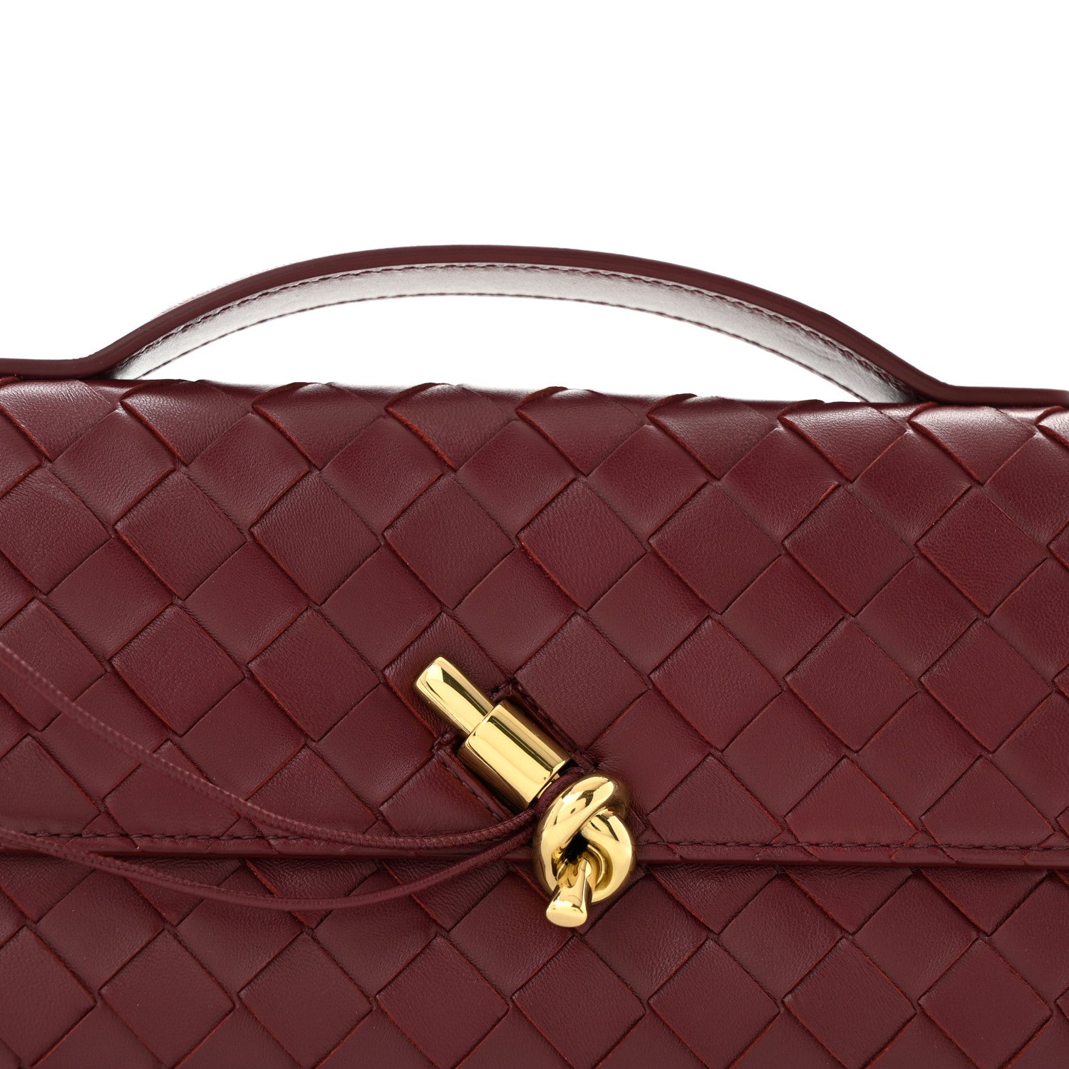 Bottega Veneta Nappa Intrecciato Long Andiamo Top Handle Clutch Barolo 8 of 10