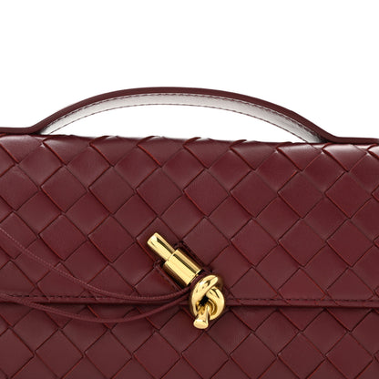 Bottega Veneta Nappa Intrecciato Long Andiamo Top Handle Clutch Barolo 8 of 10