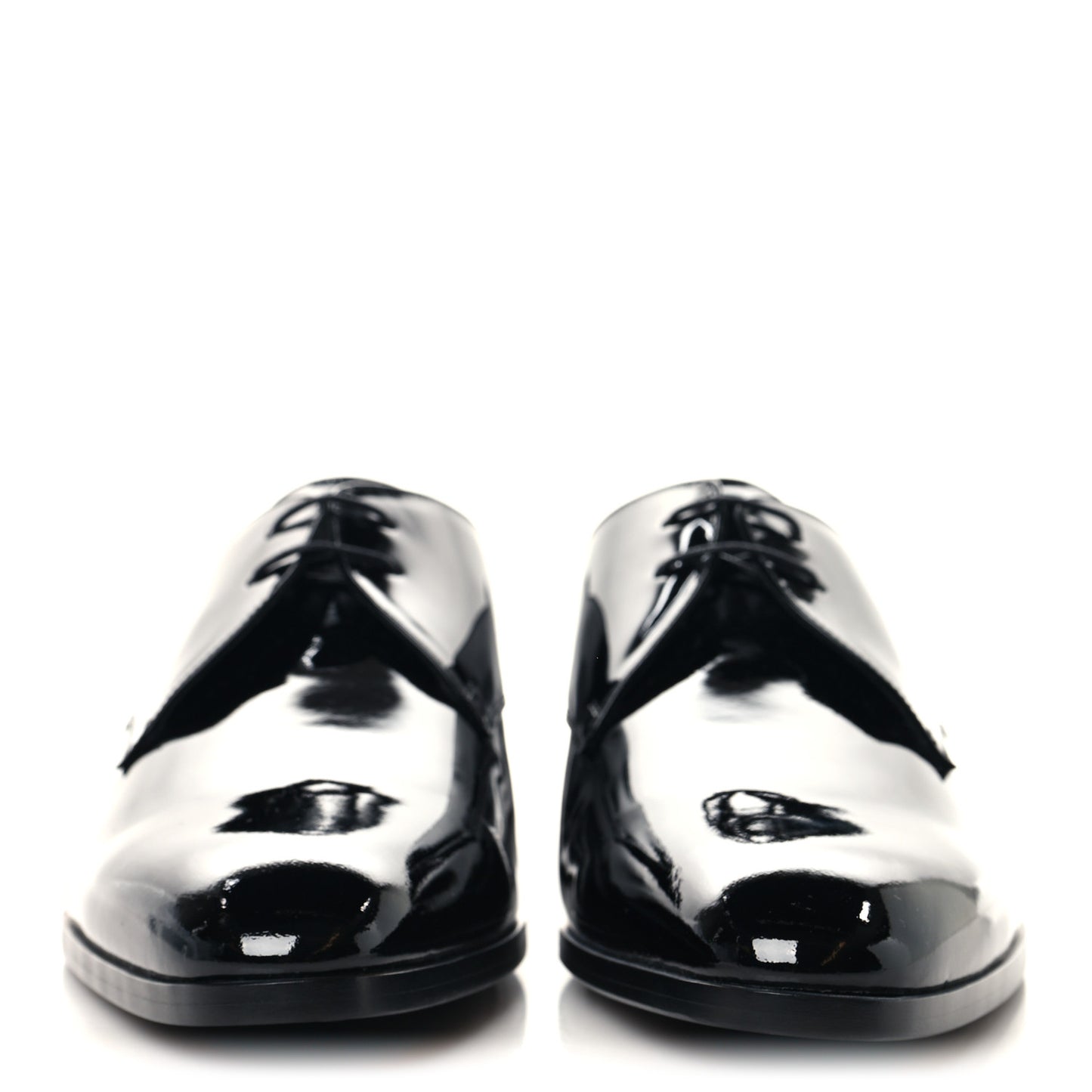 Patent Calfskin Mens Wyatt Derby Lace Up Shoes 45 Black
