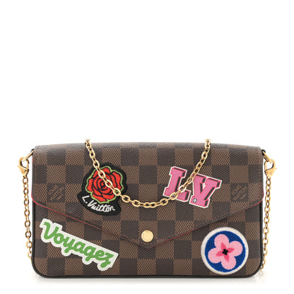 Louis Vuitton Damier Ebene My LV World Tour Pochette Felicie Chain Wallet Coquelicot 1 of 12