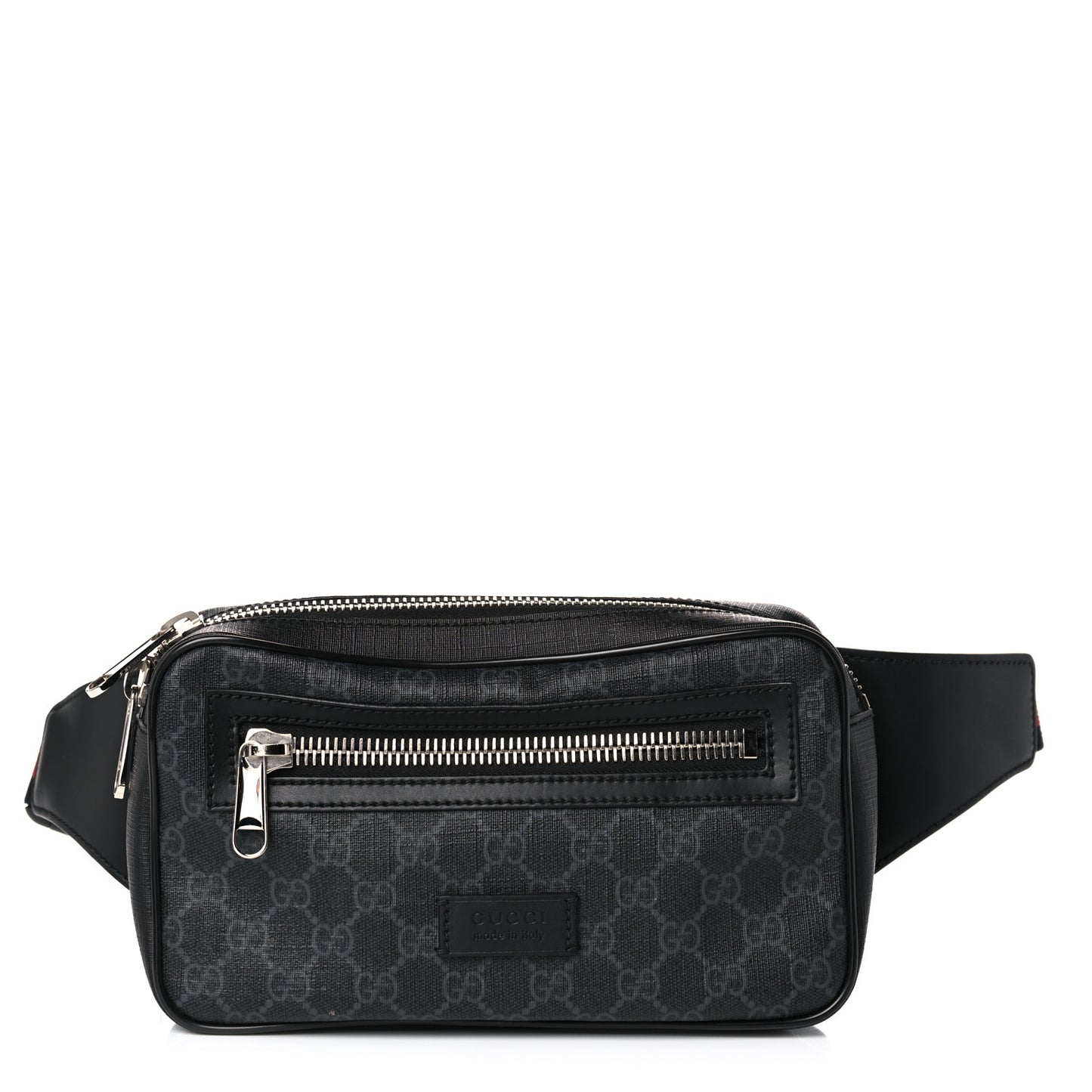 Soft GG Supreme Monogram Web Belt Bag Black Grey