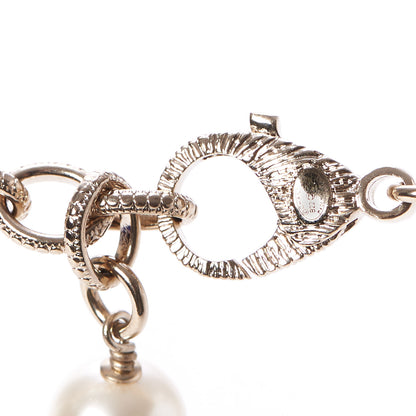 Chanel Pearl Crystal CC Camellia Short Necklace Gold 5 of 6