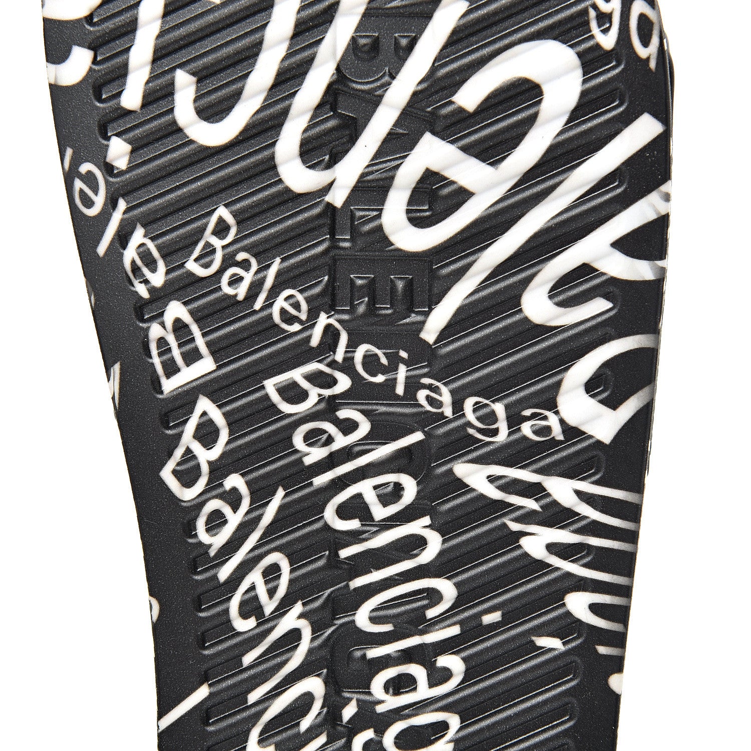 Balenciaga Rubber Wave Printed Womens Logo Pool Slide Sandals 36 Black 6 of 8