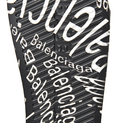 Balenciaga Rubber Wave Printed Womens Logo Pool Slide Sandals 36 Black 6 of 8
