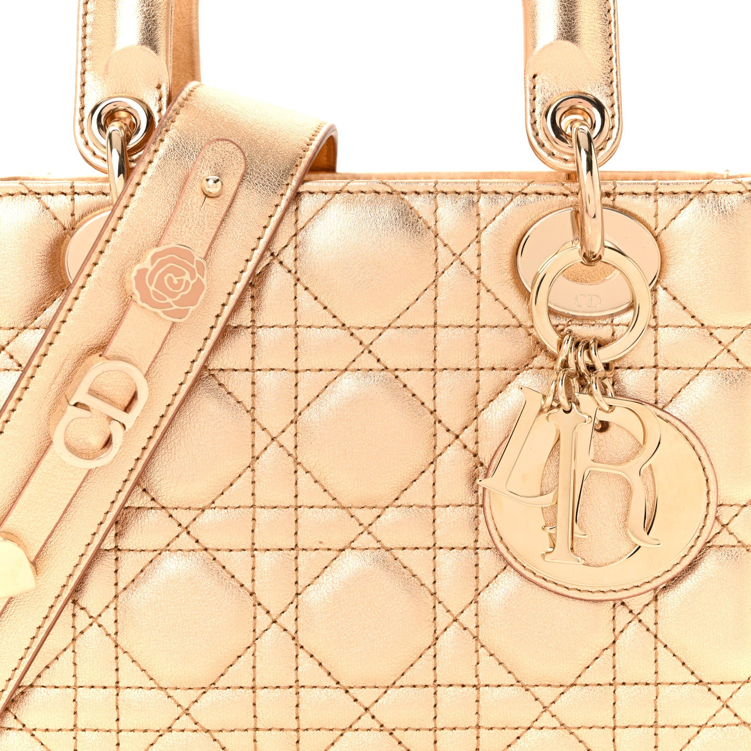 Christian Dior Metallic Lambskin Cannage Small My ABCDior Lady