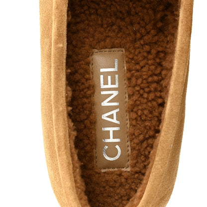Chanel Suede Calfskin CC Loafers 37.5 Dark Beige 7 of 10