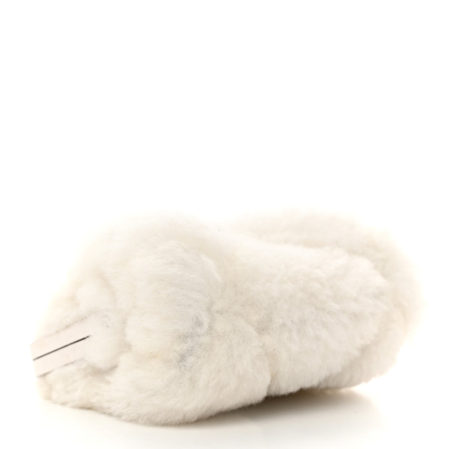 Shearling Sheepskin Lambskin Quilted Clutch With Chain White