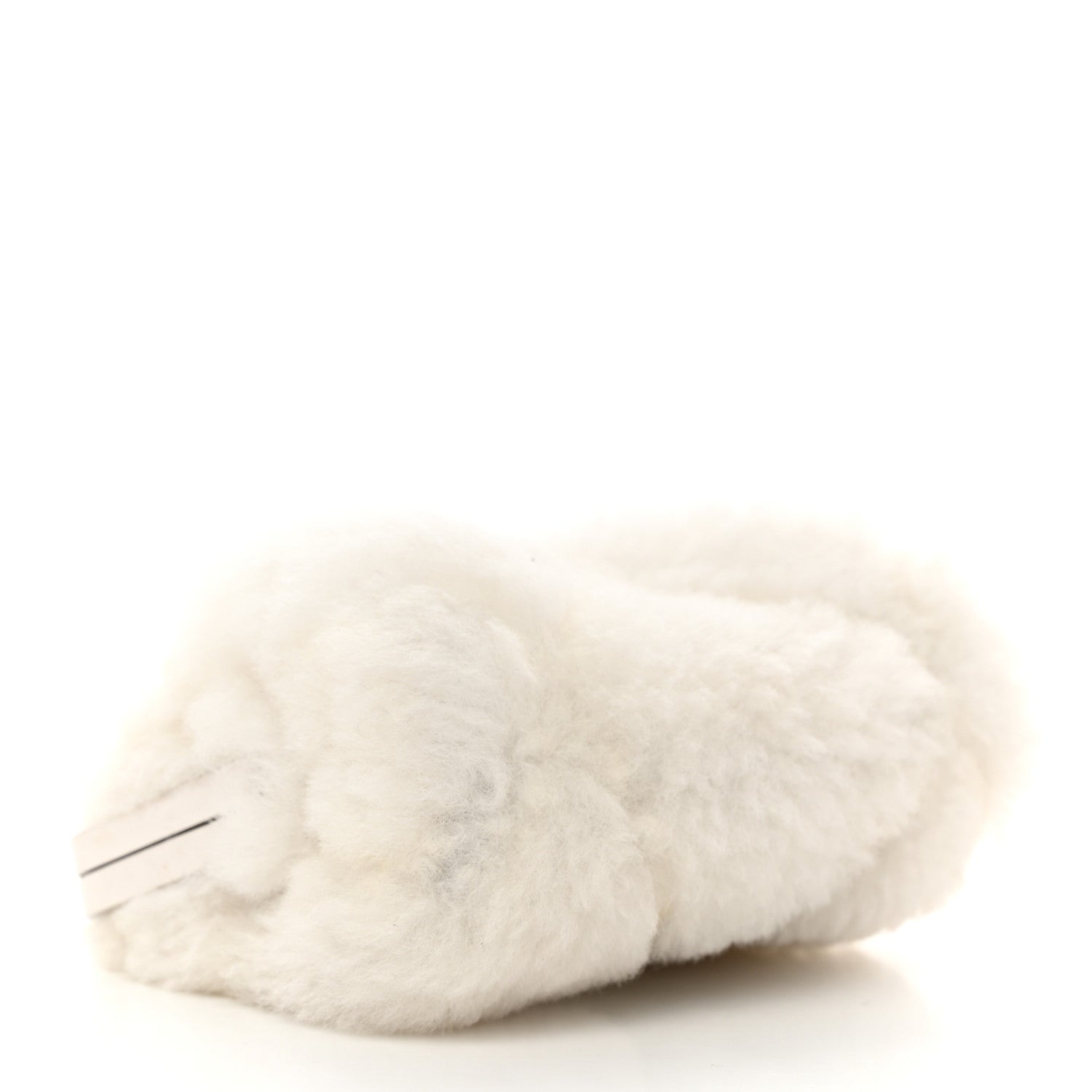 Chanel Shearling Sheepskin Lambskin Quilted Clutch With Chain White 4 of 10