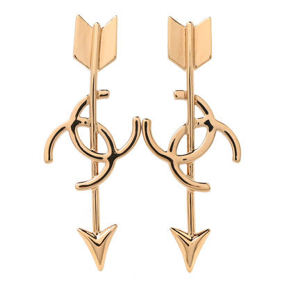 Chanel Metal CC Arrow Stud Earrings Gold 1 of 5