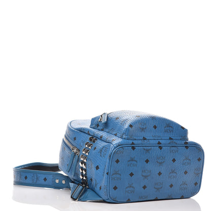 MCM Visetos Small Side Stud Stark Backpack Blue 4 of 9