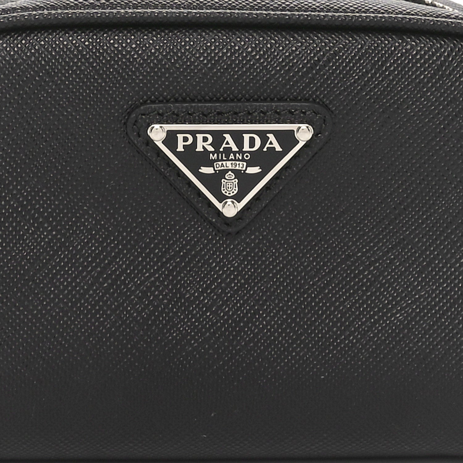 Prada Saffiano Travel Zip Pouch Black 7 of 9