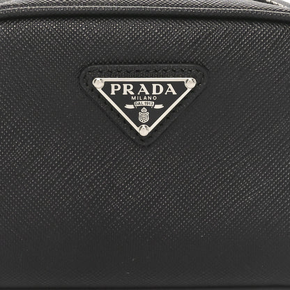 Prada Saffiano Travel Zip Pouch Black 7 of 9