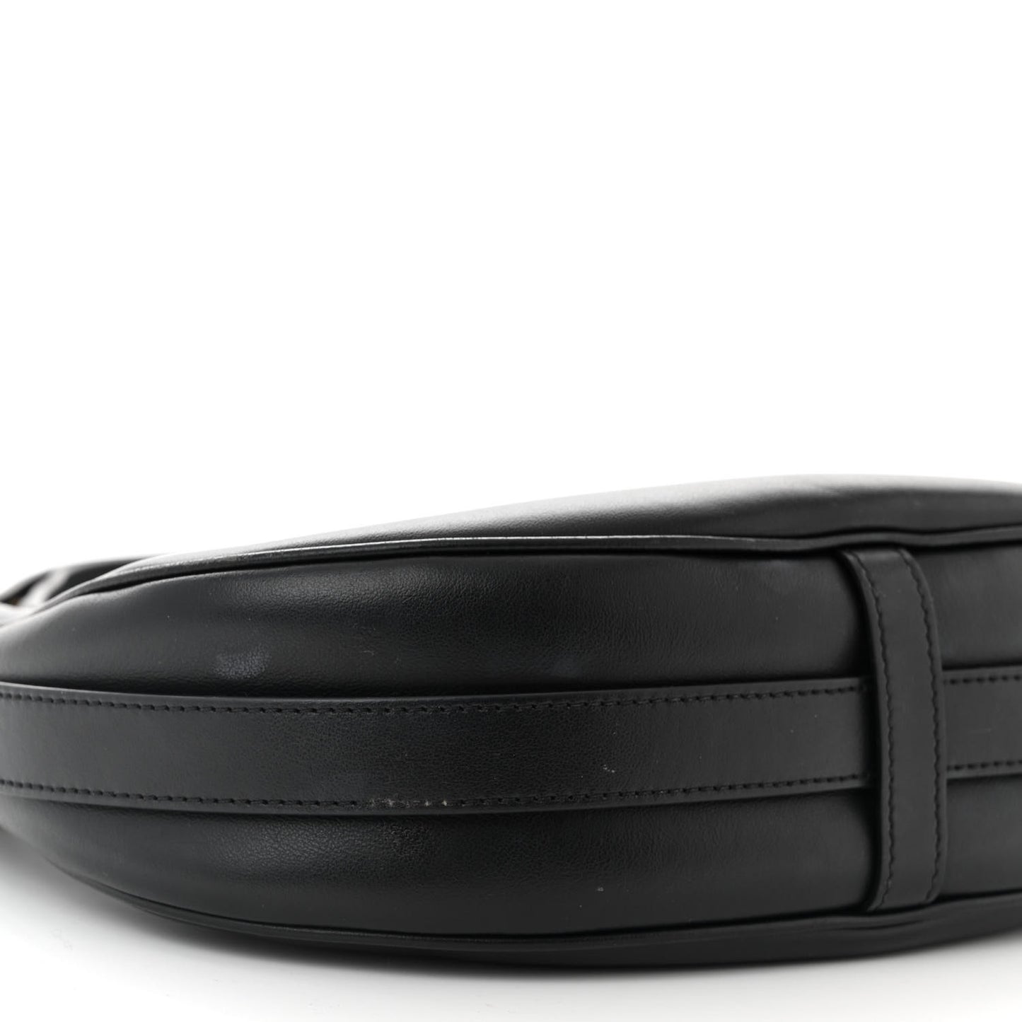 Smooth Calfskin Medium Strap Ava Shoulder Bag Black