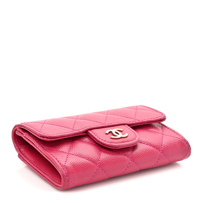 Chanel Caviar Quilted Flap Card Holder Wallet Pink 4 of 11