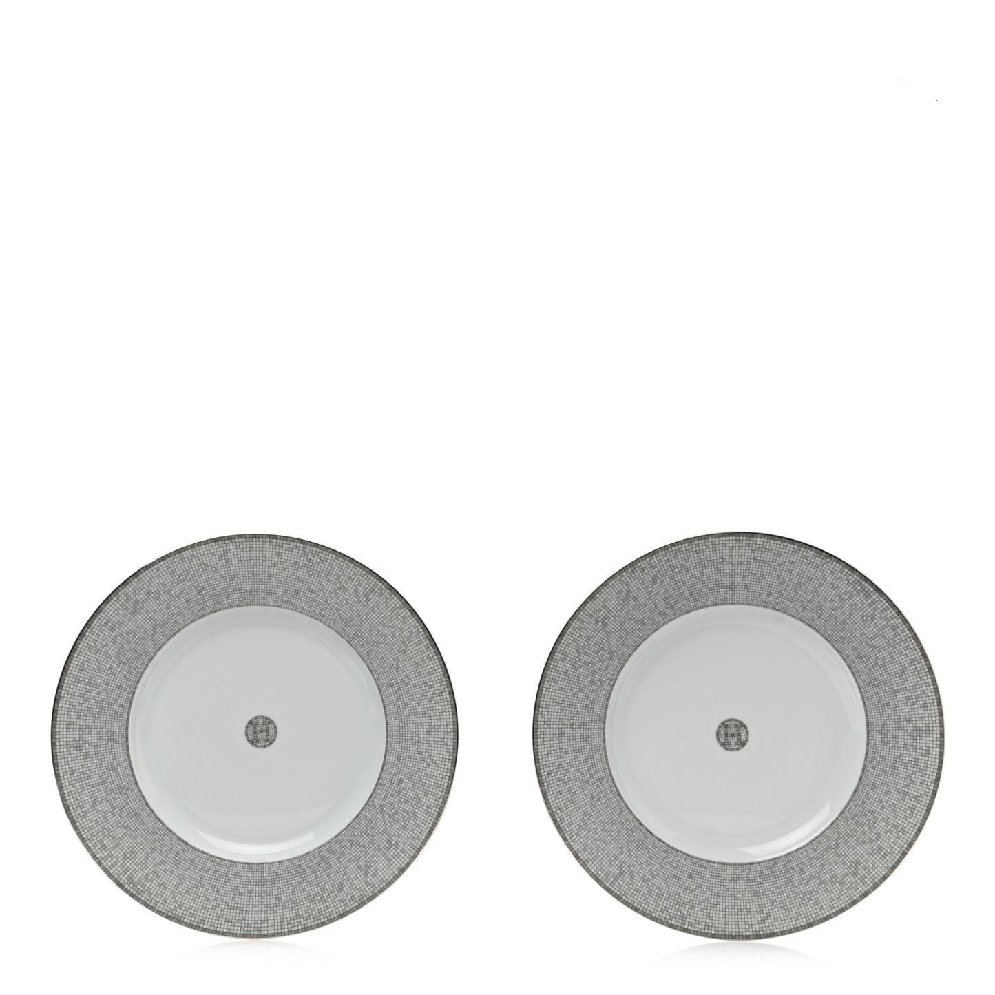 Porcelain Mosaique Au 24 Platine Presentation Plate Set of 2