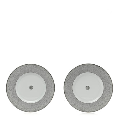 Hermes Porcelain Mosaique Au 24 Platine Presentation Plate Set of 2 1 of 7