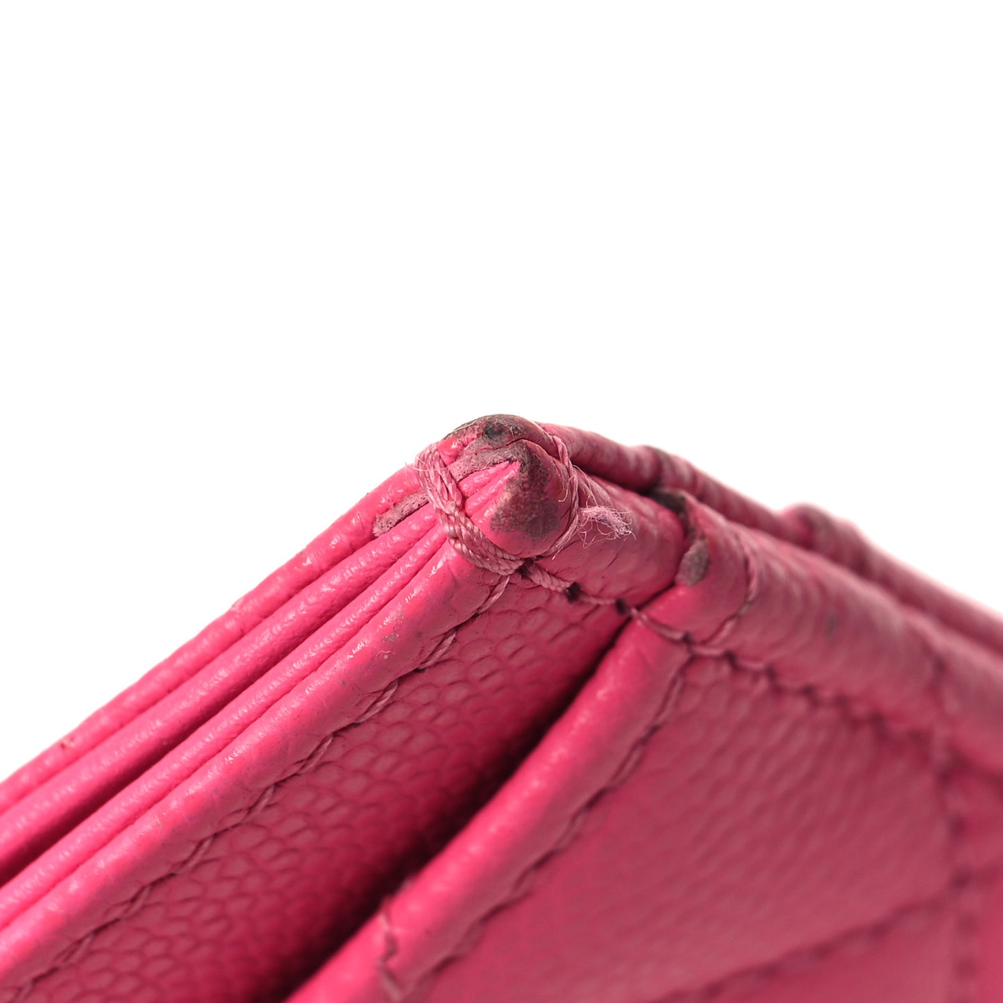 Caviar Quilted Card Holder Dark Pink