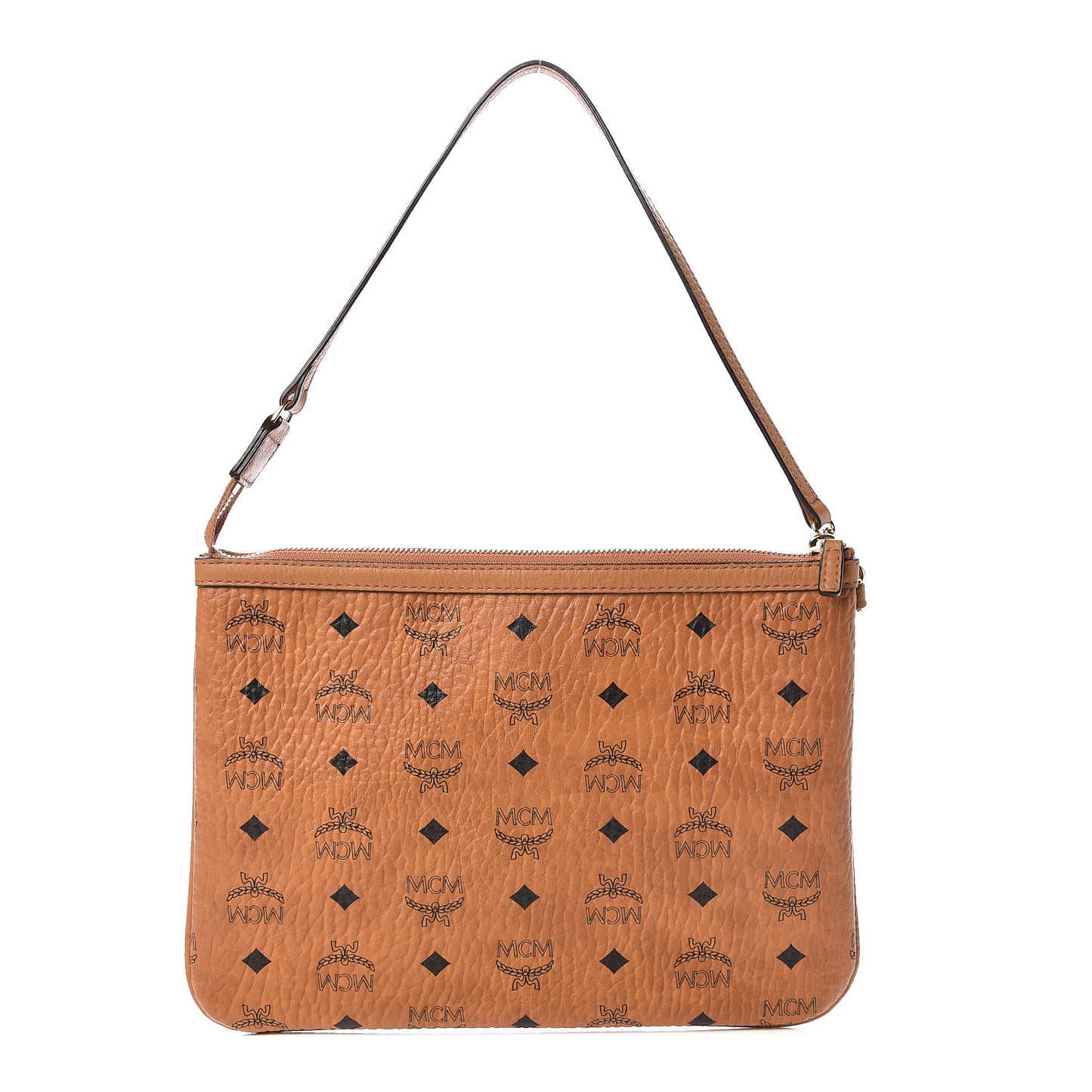 Visetos Medium Stark Wristlet Pouch Cognac
