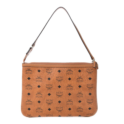 MCM Visetos Medium Stark Wristlet Pouch Cognac 1 of 8