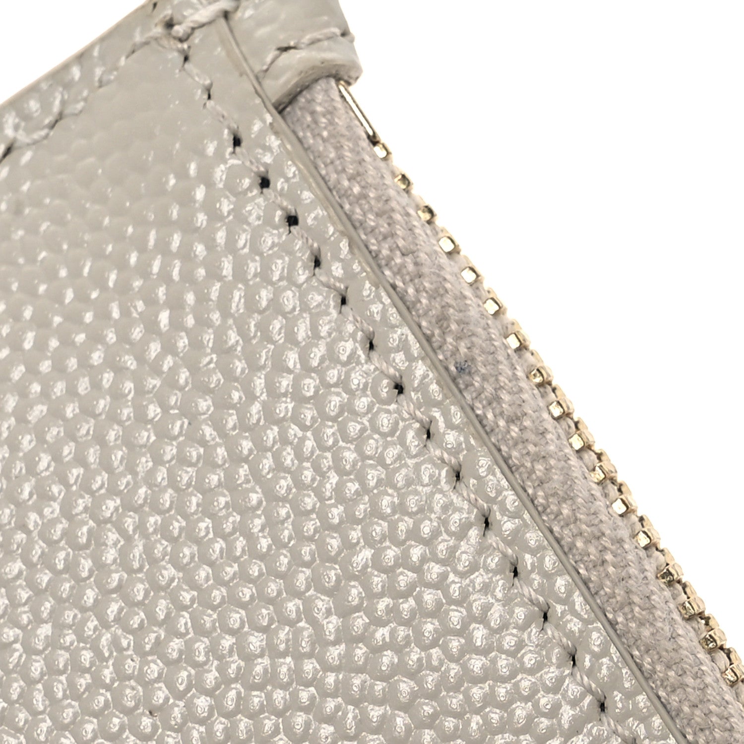 Saint Laurent Monogram Grain de Poudre 5 Fragments Zip Pouch Card Holder Blanc Vintage 8 of 12