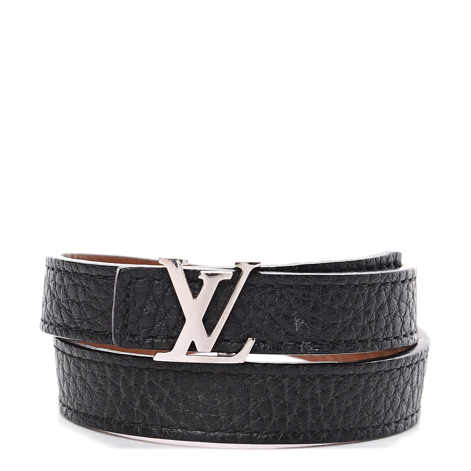 Louis Vuitton Taurillon LV Initiales Reversible Bracelet Brown Black 1 of 5